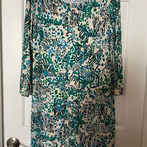Lily Pulitzer sz Med cream print dress